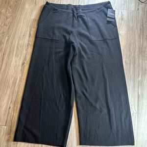 NWT Ulla Popken Wide Leg Cotton Knit Pants Front Pockets Draw String Size 20/22